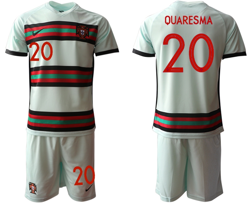 Men 2021 European Cup Portugal away grey #20 Soccer Jersey1
